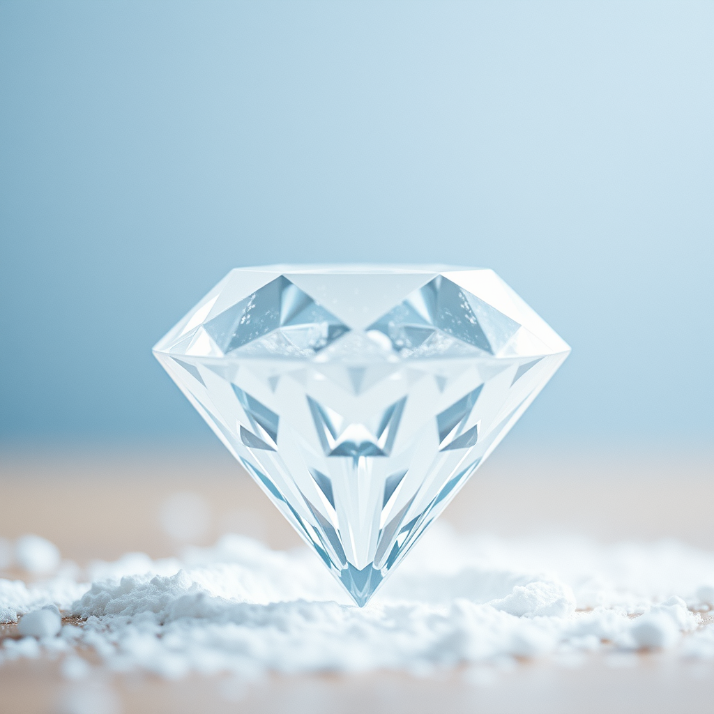 white powdery sweetener portrayed as a diamond